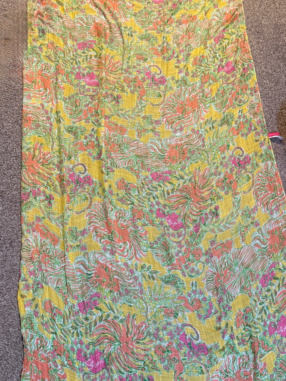 Lilly Pulitzer for Target Happy Place Fringe Scarf Wrap Sustainable Multi